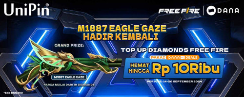 M1887 Eagle Gaze Hadir Kembali! Top up Diamonds Free Fire Hemat Hingga Rp 10Ribu Pakai DANA Deals
